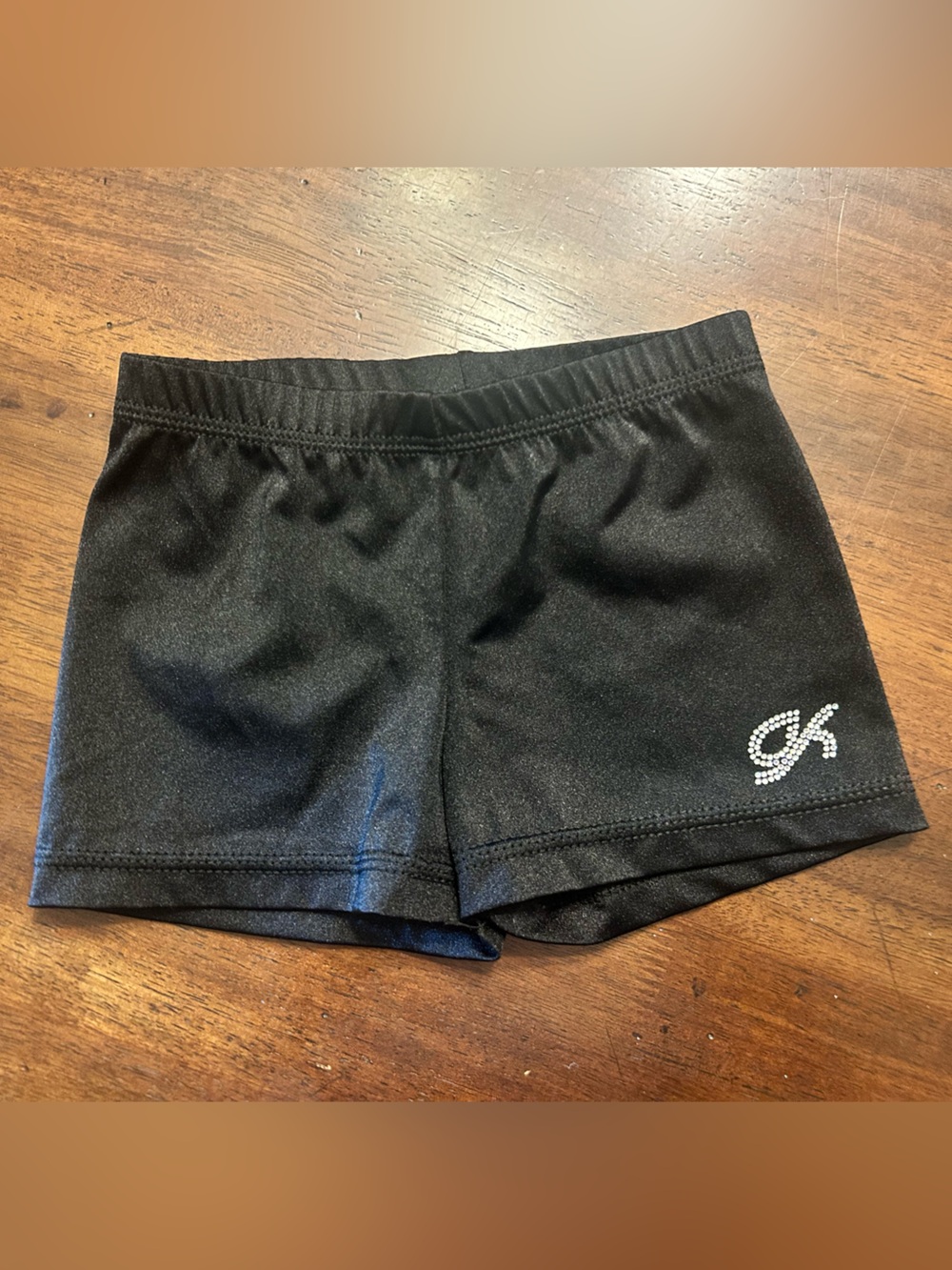 GK Black Rhinestone spandex Shorts